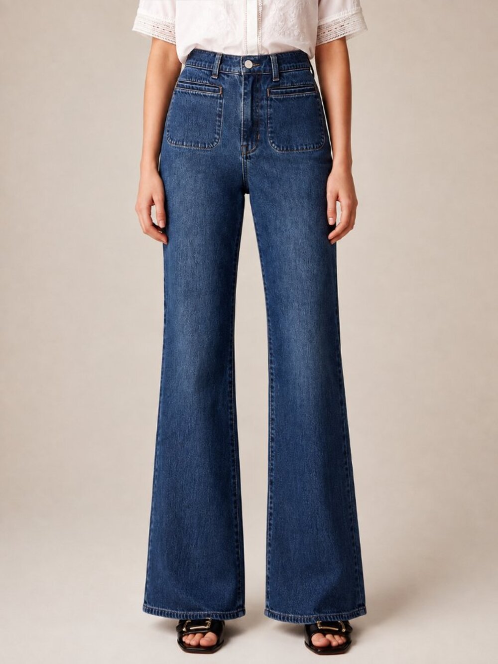 J.CREW High Rise Vintage Flare Blue Jeans 27 Tall